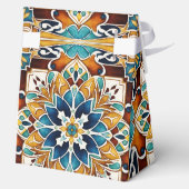 Blauwgroen blauw talavera tegels  Mexicaans bruilo Bedankdoosjes (Achterkant)