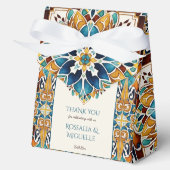 Blauwgroen blauw talavera tegels  Mexicaans bruilo Bedankdoosjes (Voorkant)