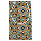 Blauwgroen blauw talavera tegels  Mexicaans bruilo Klein Cadeauzakje (Achterkant)