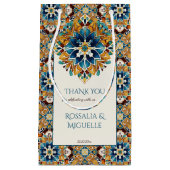 Blauwgroen blauw talavera tegels  Mexicaans bruilo Klein Cadeauzakje (Voorkant)