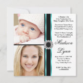 Blauwgroen blauw toen en nu Foto Afstuderen Kaart (Voorkant)