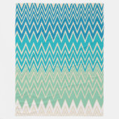 Blauwgroen blauw, turquoise en groene zigzags fleece deken (Voorkant)