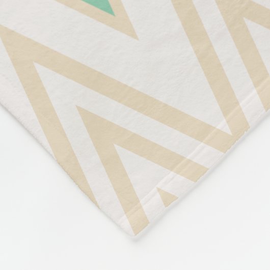 Blauwgroen blauw, turquoise en groene zigzags fleece deken (Hoek)