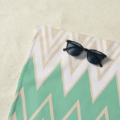 Blauwgroen blauw, turquoise en groene zigzags strandlaken (In situ)