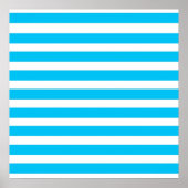 Blauwgroen blauw Turquoise en wit Stripes Patroon Poster (Voorkant)