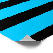 Blauwgroen blauw Turquoise en wit Stripes Patroon Poster (Hoek)