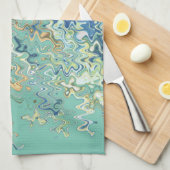 Blauwgroen blauw Turquoise Green Chic Unique Patte Theedoek (Quarter Fold)