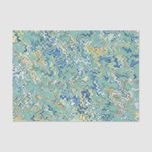 Blauwgroen blauw Turquoise Green Chic Unique Patte Tissuepapier (Voorkant)