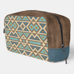 Blauwgroen Blauw Turquoise Sinaasappel Bruine Trib Toilettasje