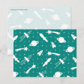 Blauwgroen blauw ultraviolet ruimtevaartuig sterre briefkaart (Voorkant / Achterkant)