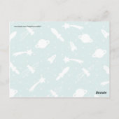 Blauwgroen blauw ultraviolet ruimtevaartuig sterre briefkaart (Achterkant)