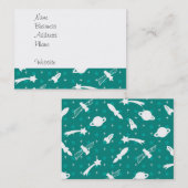 Blauwgroen blauw ultraviolet ruimtevaartuig sterre visitekaartje (Voorkant / Achterkant)