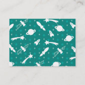 Blauwgroen blauw ultraviolet ruimtevaartuig sterre visitekaartje (Achterkant)