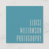 Blauwgroen blauw van hedendaags Trendy Chic Bold T Vierkante Visitekaartje (Voorkant)