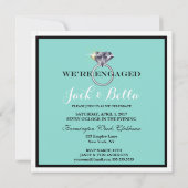 Blauwgroen Blauw Verloving Dinner Tiara Party Kaart (Achterkant)