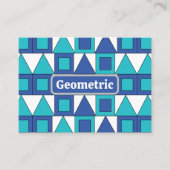 Blauwgroen blauw vierkant driehoek geometrisch visitekaartje (Voorkant)