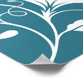 Blauwgroen blauw vierkant weddenschappen poster (Hoek)