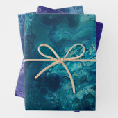 Blauwgroen blauw Violet Acrylposter Inpakpapier Vel (In situ)