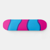 Blauwgroen blauw, warm roze kleurgolven patroon persoonlijk skateboard (Horizontaal)