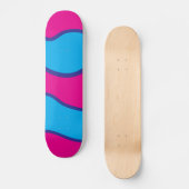 Blauwgroen blauw, warm roze kleurgolven patroon persoonlijk skateboard (Voorkant)