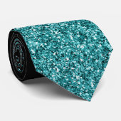 Blauwgroen blauw waterval Ombre Glitter kijk Stropdas (Opgerold)