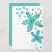 Blauwgroen blauw Waterverf bloemmotief (Voorkant / Achterkant)