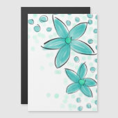 Blauwgroen blauw Waterverf bloemmotief (Voorkant / Achterkant)