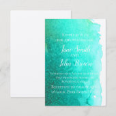 Blauwgroen blauw waterverf moderne kunst strand br kaart (Voorkant / Achterkant)