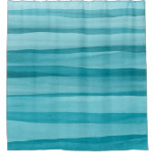 Blauwgroen blauw Waterverf patroon Douchegordijn (Voorkant)