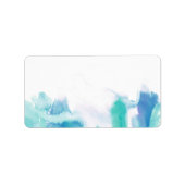 Blauwgroen blauw Waterverf Tie Dye Blank adres Etiket (Voorkant)