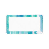 Blauwgroen blauw Waterverf Tie Dye Blank adres Etiket (Voorkant)