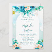 Blauwgroen blauw Waterverf Vrijgezellenfeest van F Kaart (Voorkant)