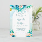 Blauwgroen blauw Waterverf Vrijgezellenfeest van F Kaart (Staand voorkant)