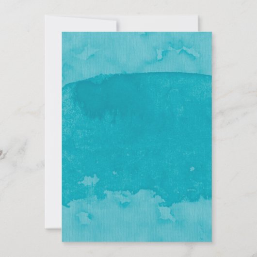 Blauwgroen blauw Waterverf Vrijgezellenfeest van F Kaart (Achterkant)