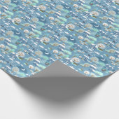 Blauwgroen blauw winterseizoen Snowy Landschap Cadeaupapier (Hoek)