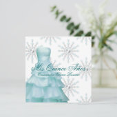 Blauwgroen Blauw Winterwonderland Quinceanera Kaart (Staand voorkant)