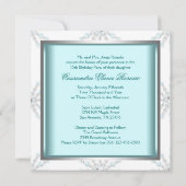 Blauwgroen Blauw Winterwonderland Quinceanera Kaart (Achterkant)