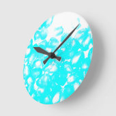 Blauwgroen blauw, wit Abstract patroon, modern cad Ronde Klok (Hoek)