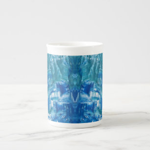 Blauwgroen blauw-wit Abstracte personaliseren Porselein Kop