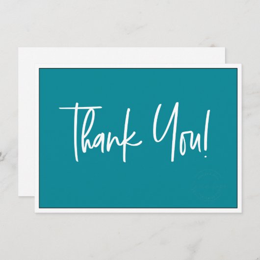 Blauwgroen Blauw Wit Bedrijf Logo Sociaal Dank u Bedankkaart (Voorkant / Achterkant)