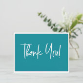 Blauwgroen Blauw Wit Bedrijf Logo Sociaal Dank u Bedankkaart (Staand voorkant)