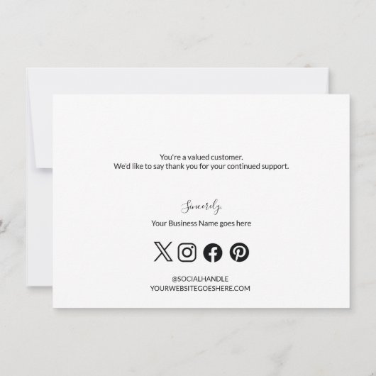 Blauwgroen Blauw Wit Bedrijf Logo Sociaal Dank u Bedankkaart (Achterkant)