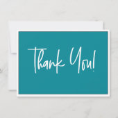 Blauwgroen Blauw Wit Bedrijf Logo Sociaal Dank u Bedankkaart (Voorkant)