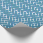 Blauwgroen blauw wit Check Patroon Cadeaupapier (Hoek)