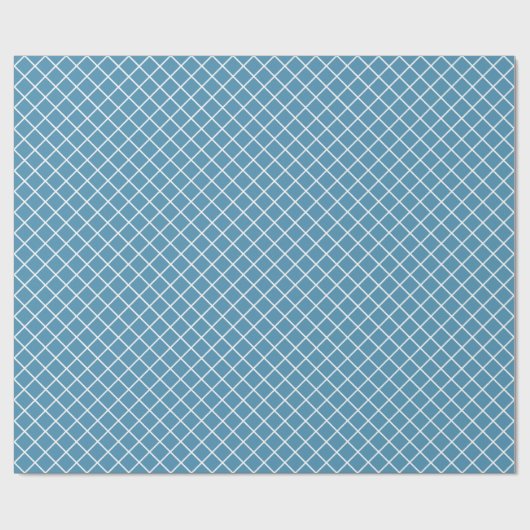 Blauwgroen blauw wit Check Patroon Cadeaupapier (Vlak)