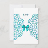 Blauwgroen blauw wit elastisch huwelijk kaart (Voorkant)