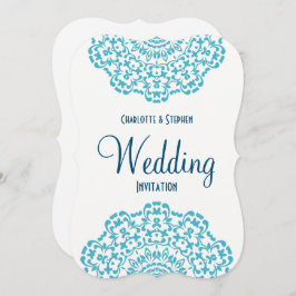 Blauwgroen blauw wit elastisch huwelijk kaart