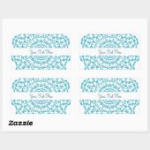 Blauwgroen Blauw Wit Elegant Classy Kant Gepersona Rechthoekige Sticker (Vel)