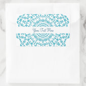 Blauwgroen Blauw Wit Elegant Classy Kant Gepersona Rechthoekige Sticker (Tas)