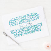 Blauwgroen Blauw Wit Elegant Classy Kant Gepersona Rechthoekige Sticker (Envelop)